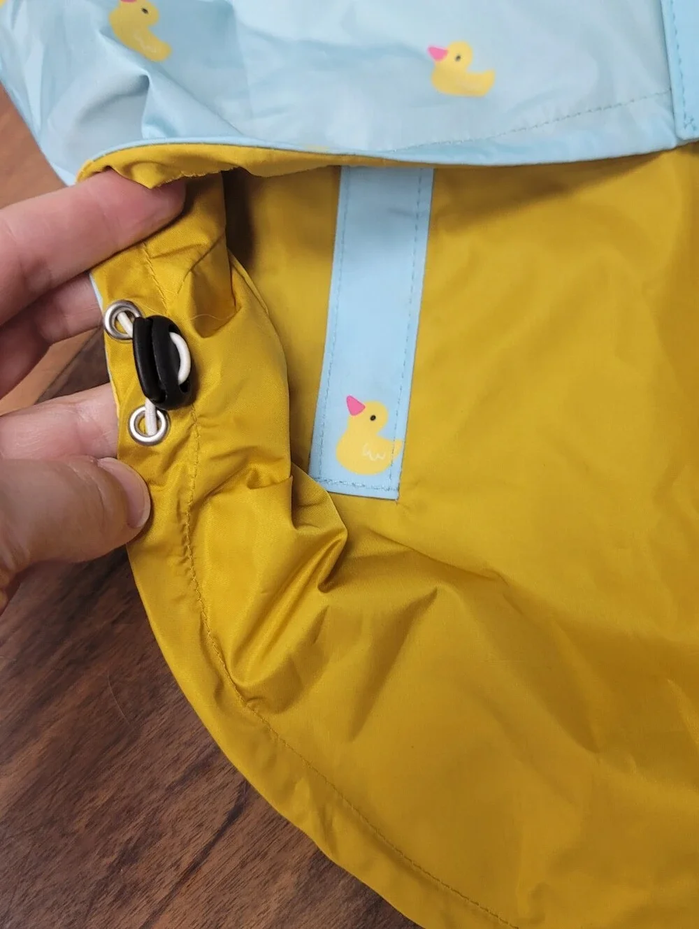 Lucy And Co Reversible Lucky Duck Dog Rain Jacket Zip Coat Sky Blue Yellow Xxl
